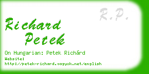 richard petek business card